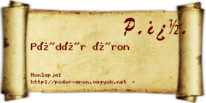 Pödör Áron névjegykártya