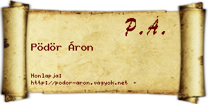 Pödör Áron névjegykártya